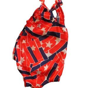 NEW NWOT Vintage 1980's Girls Swimsuit Size 6X  STAR PRINT  One Piece  MADE USA
